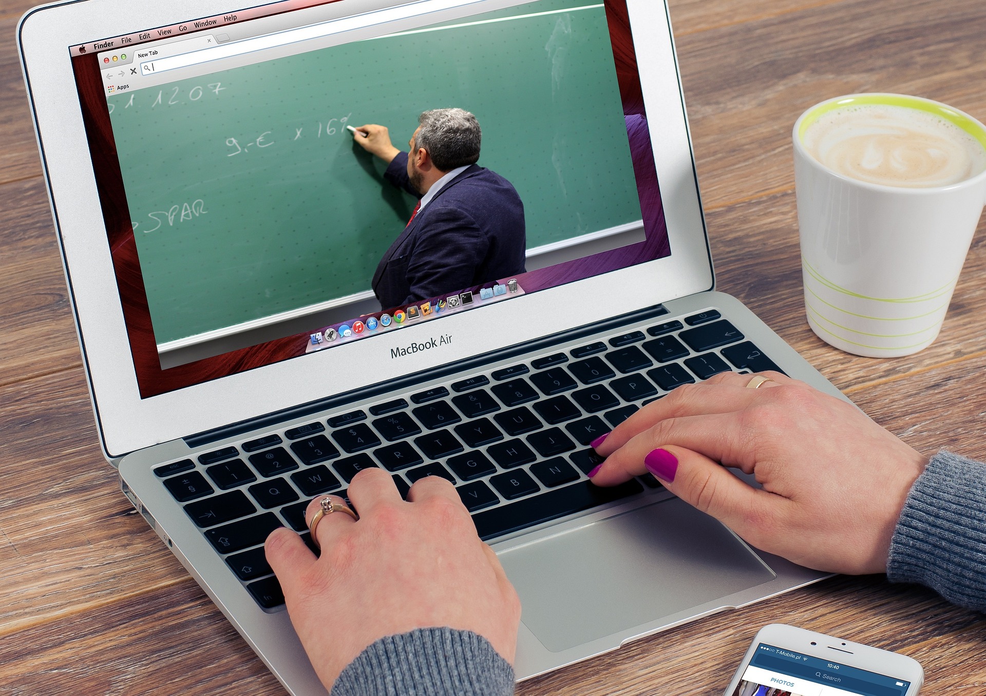 Teacher leading a live online class